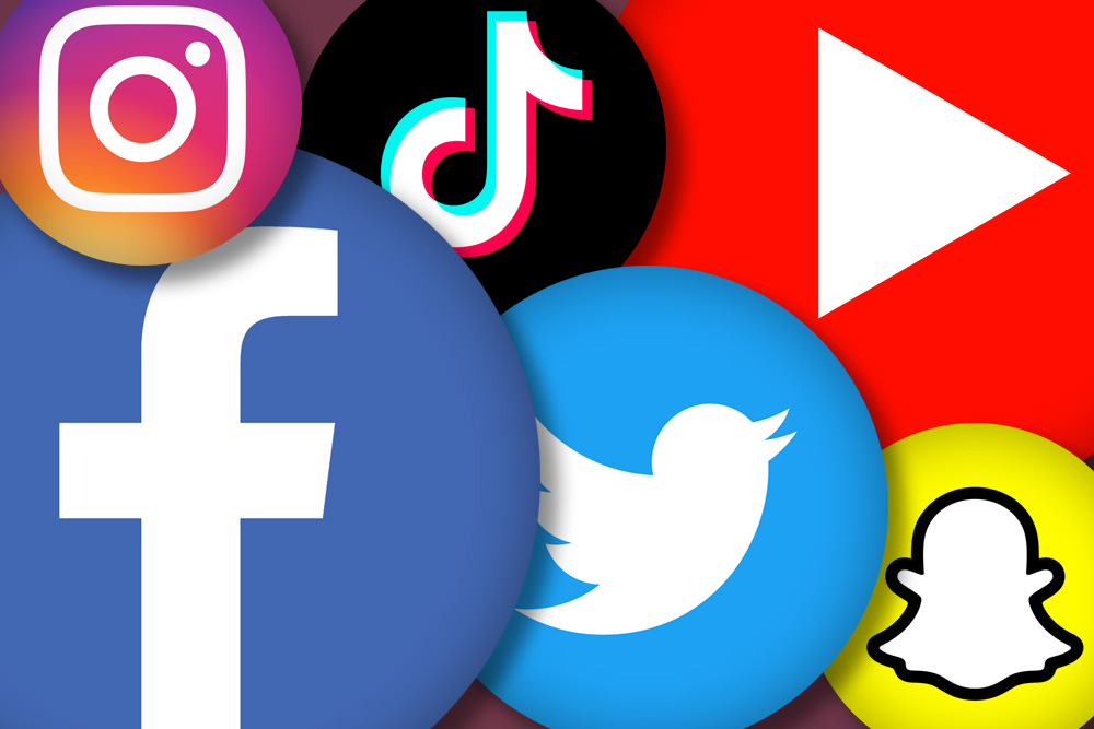 Various social media icons